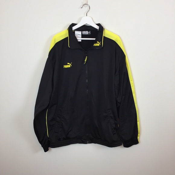 black and yellow puma jacket